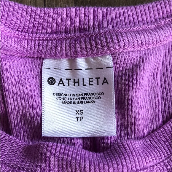 Athleta With Ease Ribbed Lilac Tee XS - Picture 5 of 8